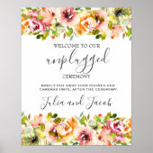 Waterverf Floral Wedding Poster zomertuin (Voorkant)