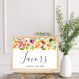 Waterverf Floral Wedding Poster zomertuin