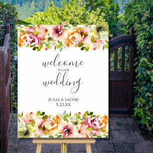 Waterverf Floral Wedding Poster zomertuin