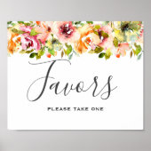 Waterverf Floral Wedding Poster zomertuin (Voorkant)