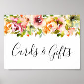 Waterverf Floral Wedding Poster zomertuin (Voorkant)