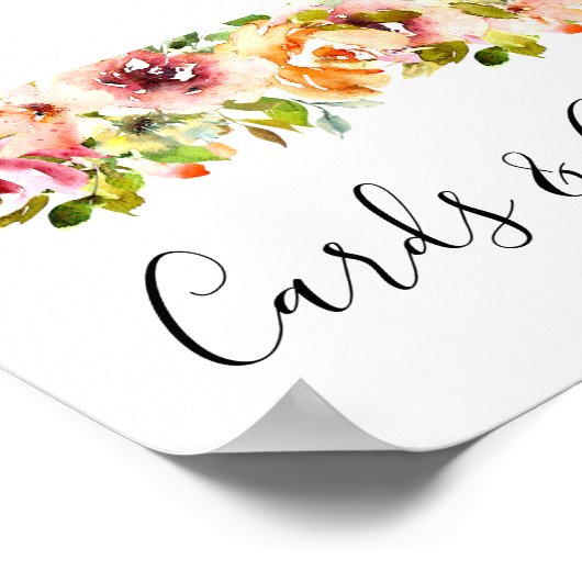 Waterverf Floral Wedding Poster zomertuin (Hoek)