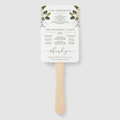 Waterverf Floral Wedding Program Fans Handwaaier (Achterkant)