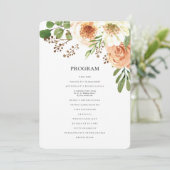 Waterverf Floral Wedding Programmakaart (Staand voorkant)