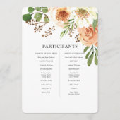 Waterverf Floral Wedding Programmakaart (Achterkant)
