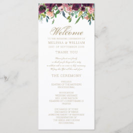 Waterverf Floral Wedding Programmakaart