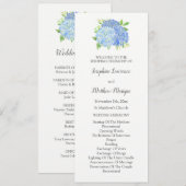 Waterverf Floral Wedding Programmakaart (Voorkant / Achterkant)