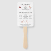 Waterverf Floral Wedding Programme Fans Terracotta Handwaaier (Achterkant)