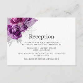 Waterverf Floral Wedding Reception Informatiekaartje