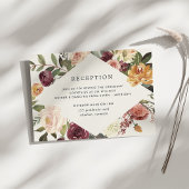 Waterverf Floral Wedding Reception Rustic Bloom Informatiekaartje