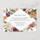 Waterverf Floral Wedding Reception Rustic Bloom Informatiekaartje (Voorkant)