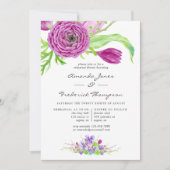 Waterverf Floral Wedding Rehearsal Dinner Kaart (Voorkant)