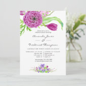 Waterverf Floral Wedding Rehearsal Dinner Kaart (Staand voorkant)