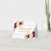 Waterverf Floral Wedding Reserved Naam Plaats Kaart (Voorkant)