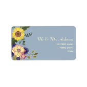 Waterverf Floral Wedding Return-adres Etiket (Voorkant)