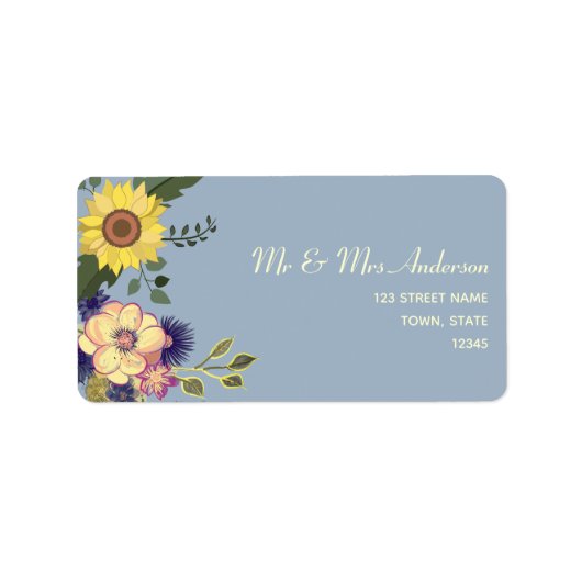 Waterverf Floral Wedding Return-adres Etiket (Voorkant)
