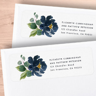 Waterverf Floral Wedding Return-adres Etiket