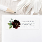 Waterverf Floral Wedding Return-adres Etiket (Insitu)