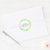 Waterverf Floral Wedding Ronde Sticker (Envelop)