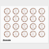 Waterverf Floral Wedding Ronde Sticker (Vel)