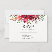 Waterverf Floral Wedding RSVP (Voorkant)