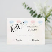 Waterverf floral Wedding RSVP CARD (Staand voorkant)