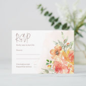 Waterverf Floral Wedding RSVP Kaart (Staand voorkant)