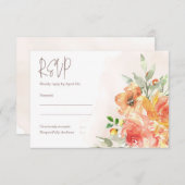 Waterverf Floral Wedding RSVP Kaart (Voorkant / Achterkant)