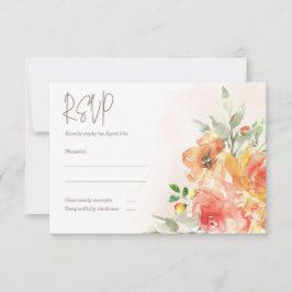 Waterverf Floral Wedding RSVP Kaart