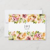 Waterverf Floral Wedding RSVP-kaart voor zomertuin RSVP Kaartje (Achterkant)