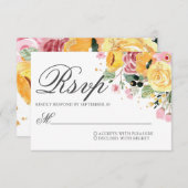 Waterverf Floral Wedding RSVP Kaartje (Voorkant / Achterkant)