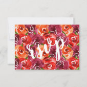 Waterverf Floral Wedding RSVP Kaartje (Voorkant)