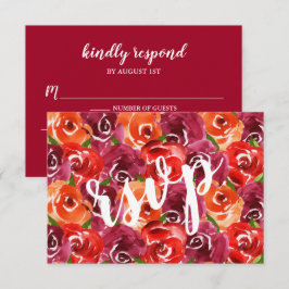 Waterverf Floral Wedding RSVP Kaartje