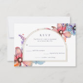 Waterverf Floral Wedding RSVP Kaartje (Voorkant)