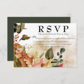 Waterverf Floral Wedding RSVP Kaartje (Voorkant / Achterkant)