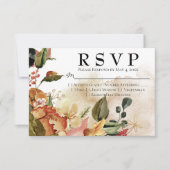 Waterverf Floral Wedding RSVP Kaartje (Voorkant)