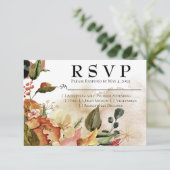 Waterverf Floral Wedding RSVP Kaartje (Staand voorkant)