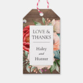 Waterverf Floral Wedding Rustic Barnwood Cadeaulabel (Voorkant)