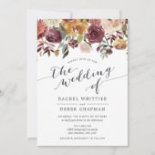 Waterverf Floral Wedding  Rustic Bloom Kaart (Voorkant)