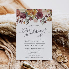 Waterverf Floral Wedding  Rustic Bloom Kaart