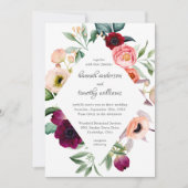 Waterverf Floral Wedding Rustic Boho Kaart (Voorkant)