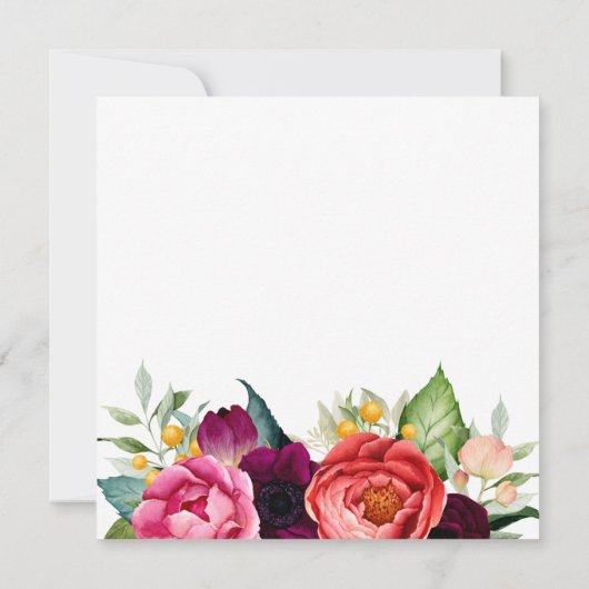 Waterverf Floral Wedding Rustic Boho Kaart (Achterkant)