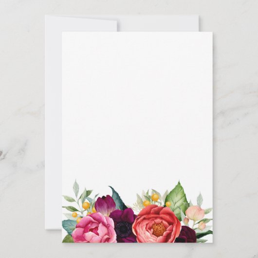 Waterverf Floral Wedding Rustic Boho Kaart (Achterkant)