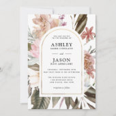 Waterverf Floral Wedding Rustic Boho Kaart (Voorkant)