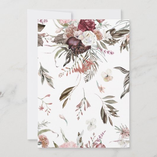 Waterverf Floral Wedding Rustic Boho Kaart (Achterkant)