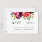 Waterverf Floral Wedding Rustic Boho RSVP Kaartje (Voorkant)