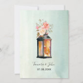 Waterverf Floral Wedding Rustic Chic Lantern Kaart (Achterkant)