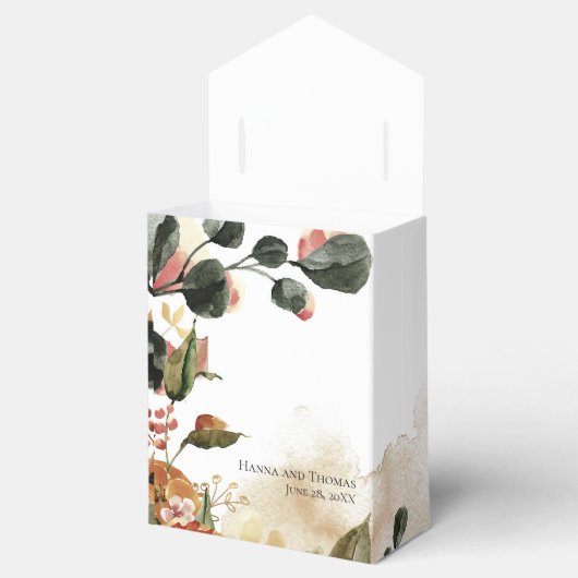 Waterverf Floral Wedding Rustic Wedding Fa Bedankdoosjes (Geopend)