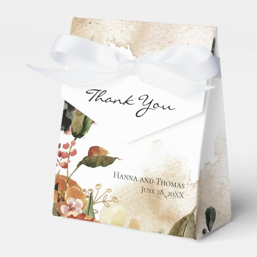 Waterverf Floral Wedding Rustic Wedding Fa Bedankdoosjes (Voorkant Zijde)