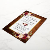 Waterverf Floral Wedding Rustic Wood Gold Folie Uitnodiging (Gedraaid)